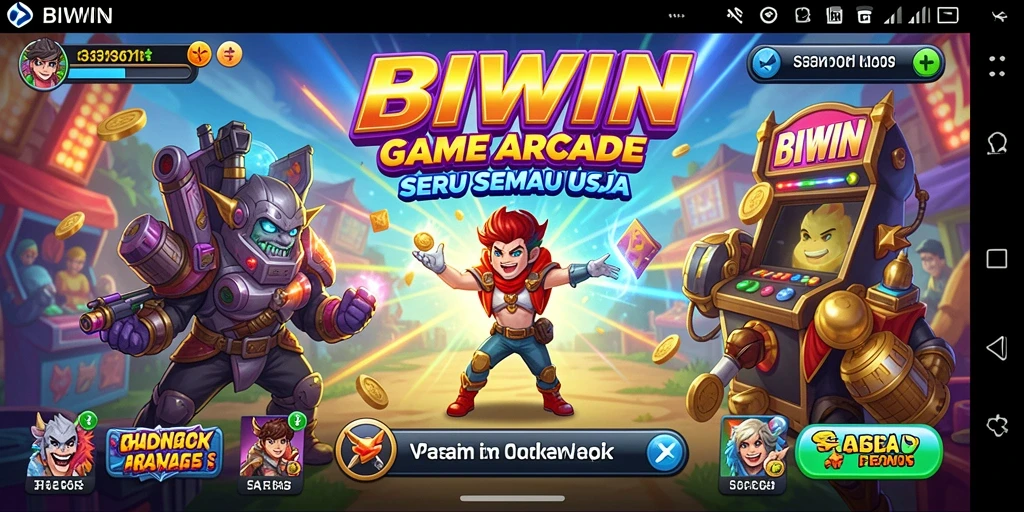 Tampilan gameplay seru dalam BIWIN dengan karakter dan level yang menarik.