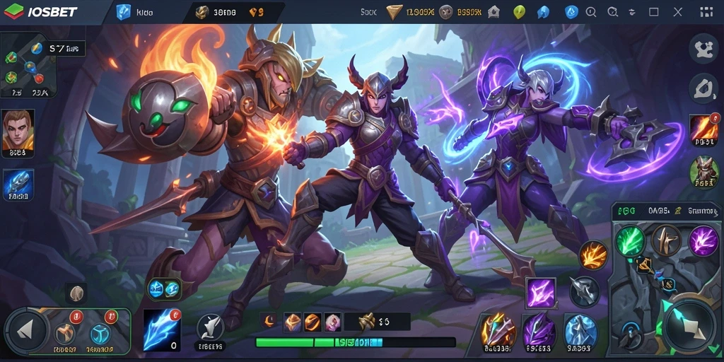 Screenshot gameplay menarik dari IOSBET yang menampilkan aksi MOBA.