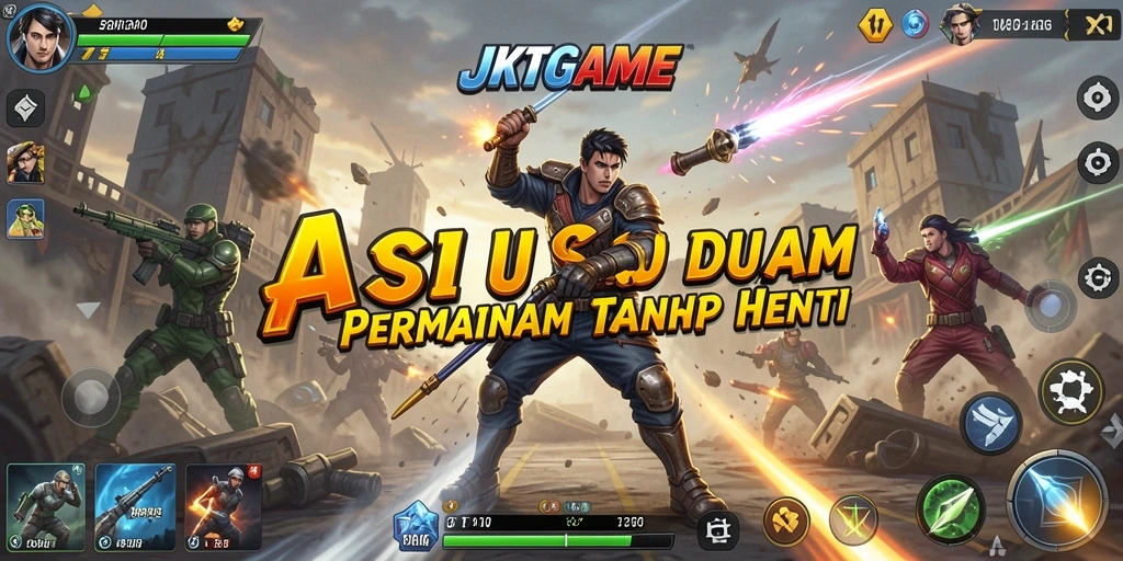 Screenshot JKTGAME menampilkan aksi intens dan karakter yang dinamis.