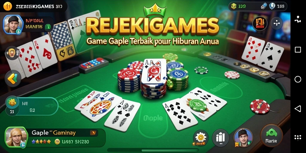 Tampilan gameplay seru dari REJEKIGAMES saat bermain Gaple.