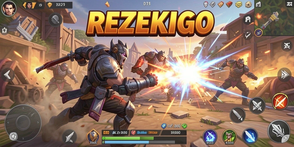 Screenshot gameplay menyeramkan di <strong>REZEKIGO</strong> menunjukkan pertarungan seru di arena.